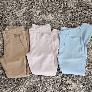 Amazon Essentials Women's Skinny Jeans in Tan, Pink, and Blue